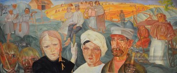 la terre du peuple 1918 Boris Dmitrievich Grigoriev Peinture à l'huile